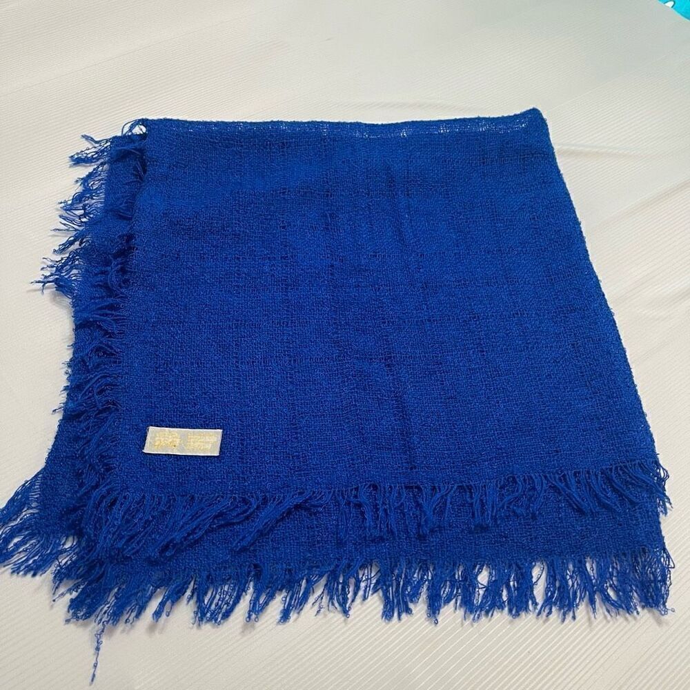 Glentex Vintage Cobalt Blue Acrylic Scarf